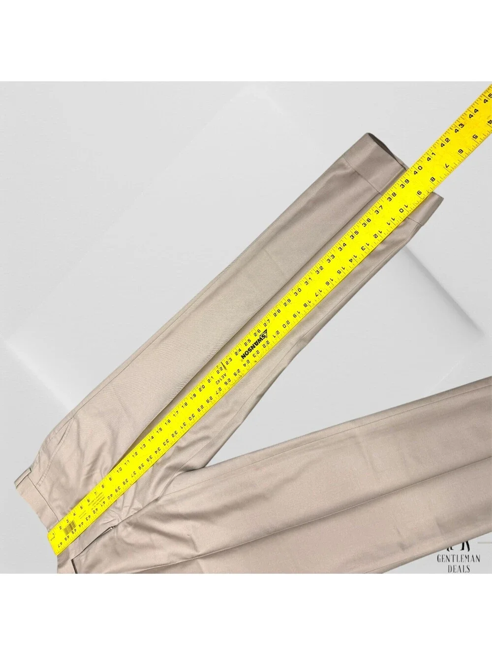 Southwick Clothes Dress Pants Men 34 (33x29) Tan 110s Wool Cuffed Beige